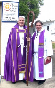 Bishop Brewer and Fr. Rob Goodridge at the new OSL Healing Center.